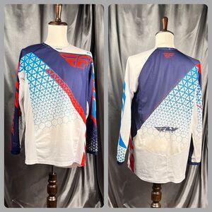 Fly Racing Kinetic Trifecta Jersey Mesh Men’s L Red/White/Blue 370-322YX‎ Summer